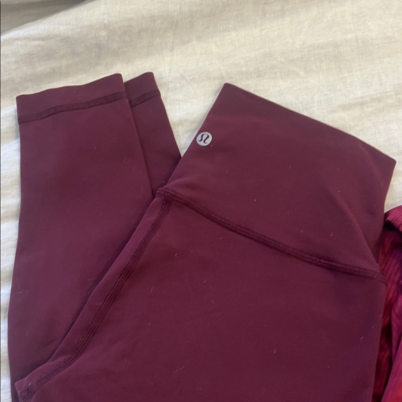 Lululemon Burgundy Dance Studio Pants regular & wonderunder leggings 3/4 length - Picture 2 of 10